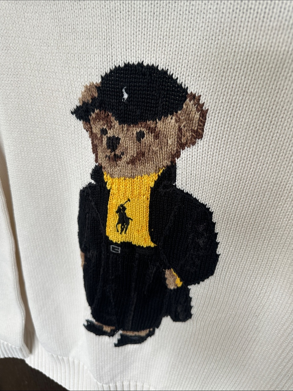 Polo Ralph Lauren Polo Bear-embroidered crew-neck sweater sz XS fits to Medium - Picture 10 of 12